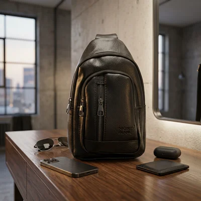 کیف بادی بگ چرم مشکی Montblanc: شیک، کاربردی، و همراه همیشگی شما
