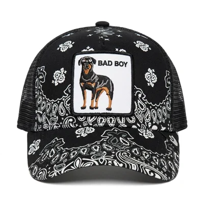 کلاه کپ طرح باندان با پچ دوبرمن "Bad Boy"