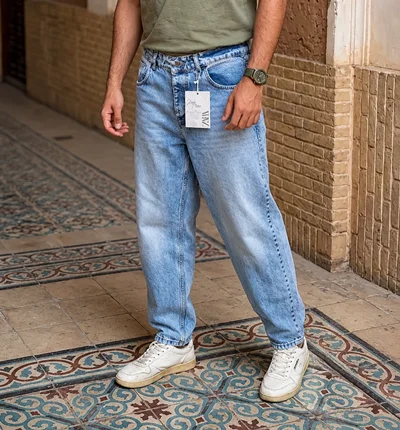 شلوار مردانه نیم بگ یخی ساده