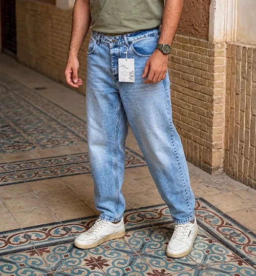 شلوار مردانه نیم بگ یخی ساده